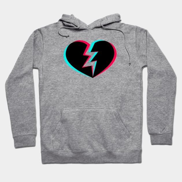 TikTok Broken Heart Black Hoodie by ThingyDilly